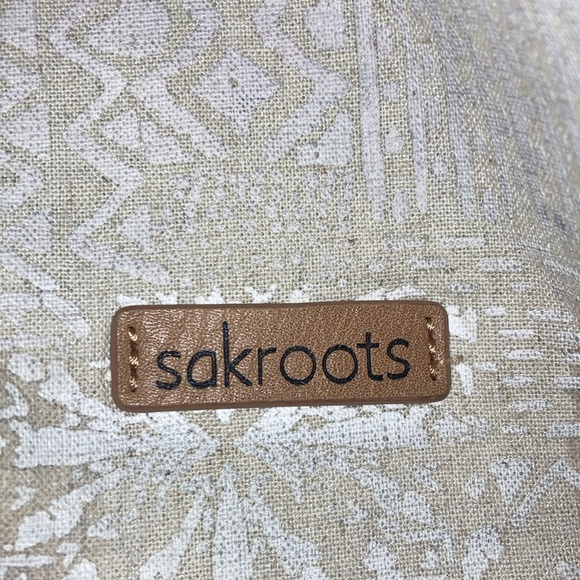 SAKROOTS Cream Off White Aztck Print Boho Shoulder Bag Hobo Purse main image 8